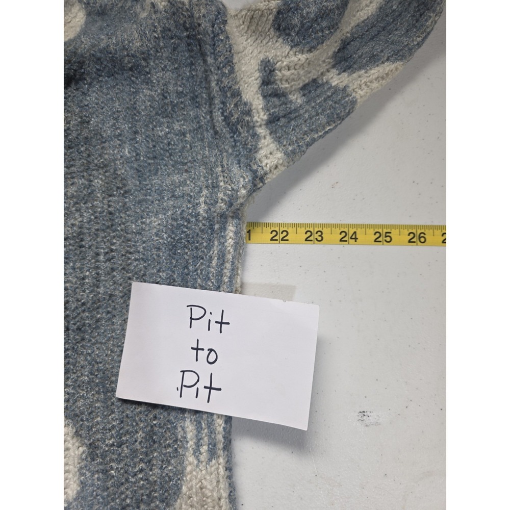 Pilcro Womens Sweater Small Turtleneck Spotted Blue Acrylic Long Sleeve Cozy - Picture 5 of 7